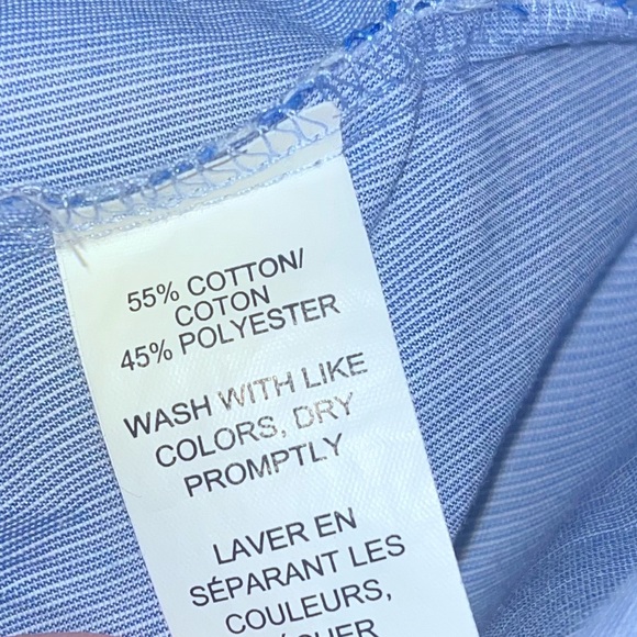 Van Heusen Button Up Mens Dress Shirt Blue - Picture 7 of 8